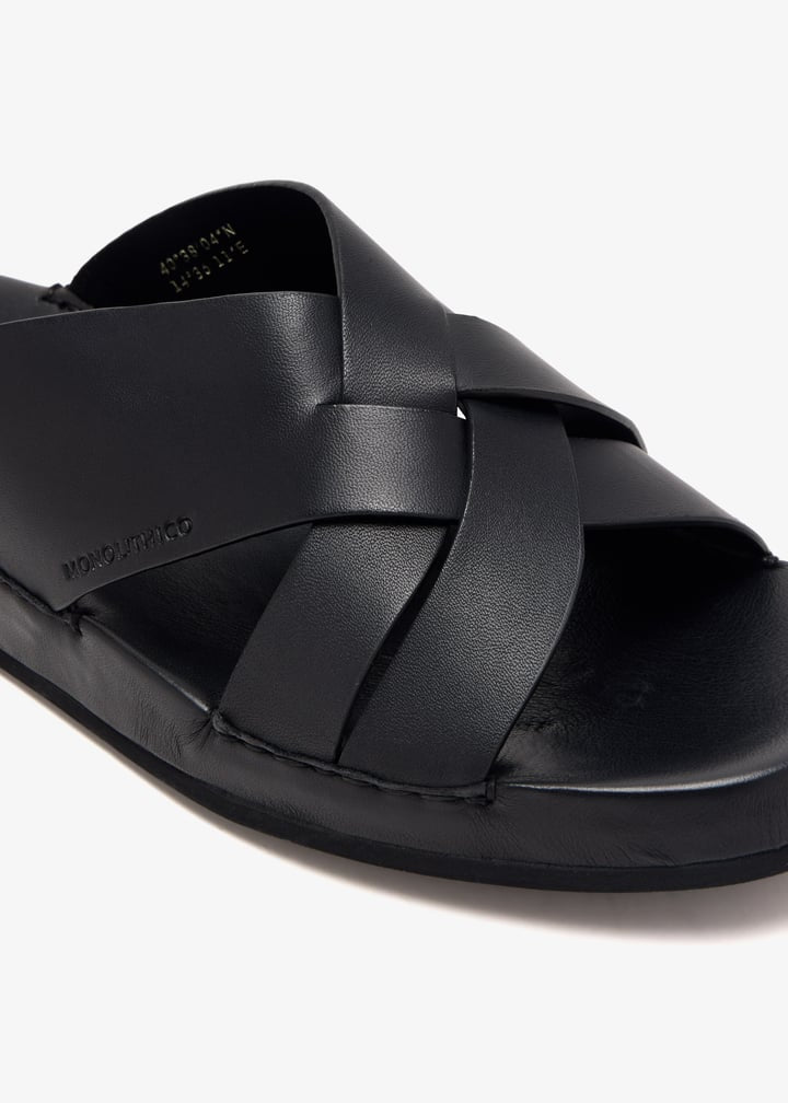 INTRECCIO - Men’s Nappa Leather Sandal (black)