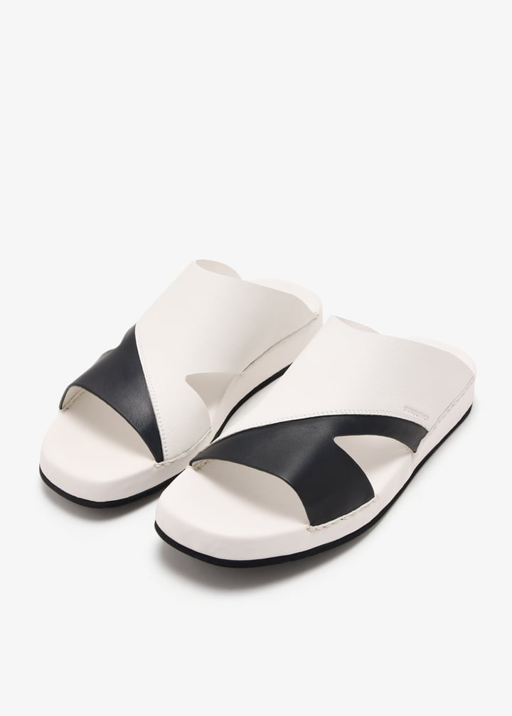 OBI - Men’s Calf Leather & Suede Sandal (white/black)