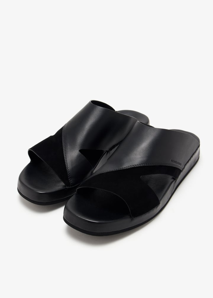 OBI - Men’s Calf Leather & Suede Sandal (black)