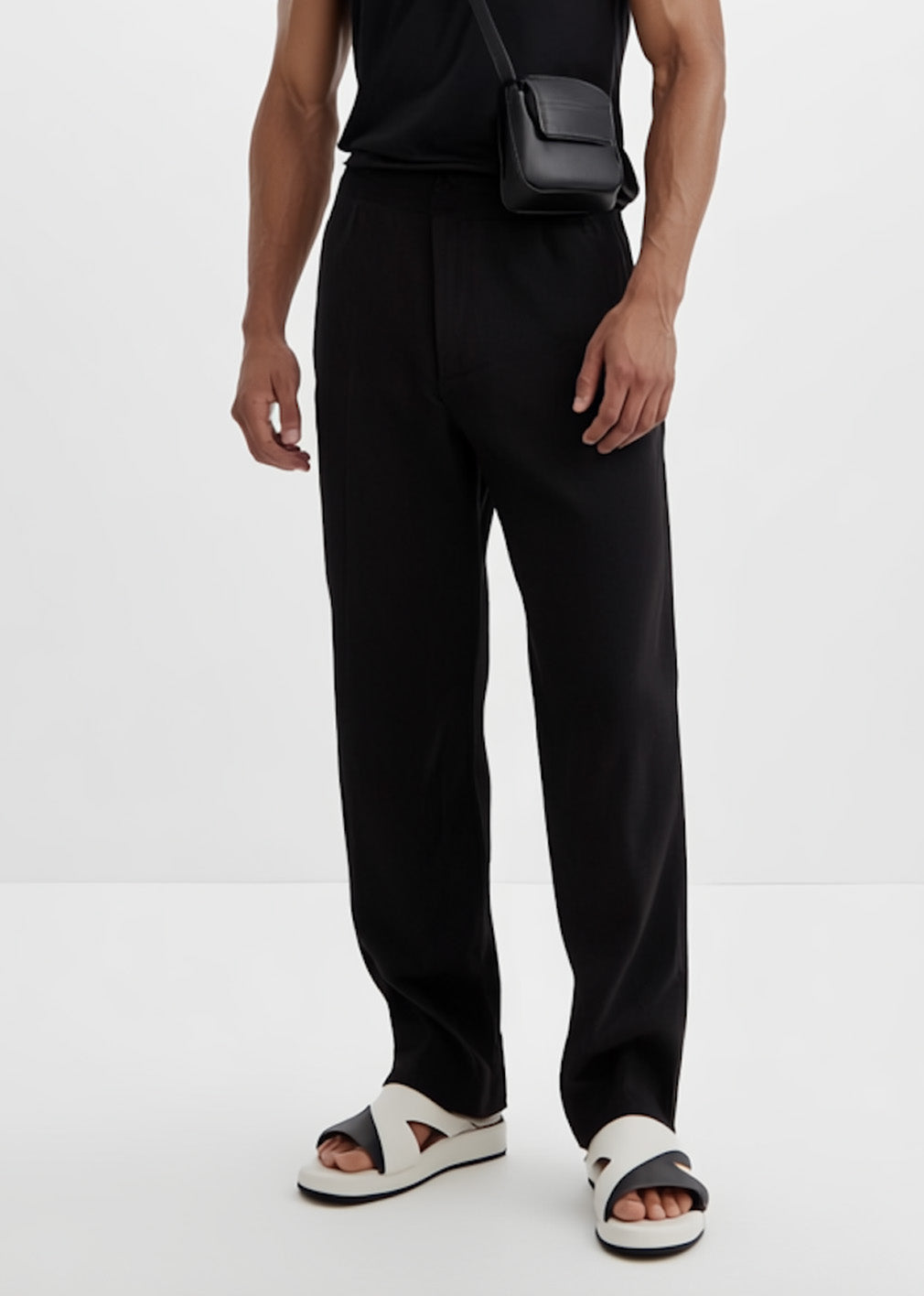 OBI - Men’s Calf Leather & Suede Sandal (white/black)