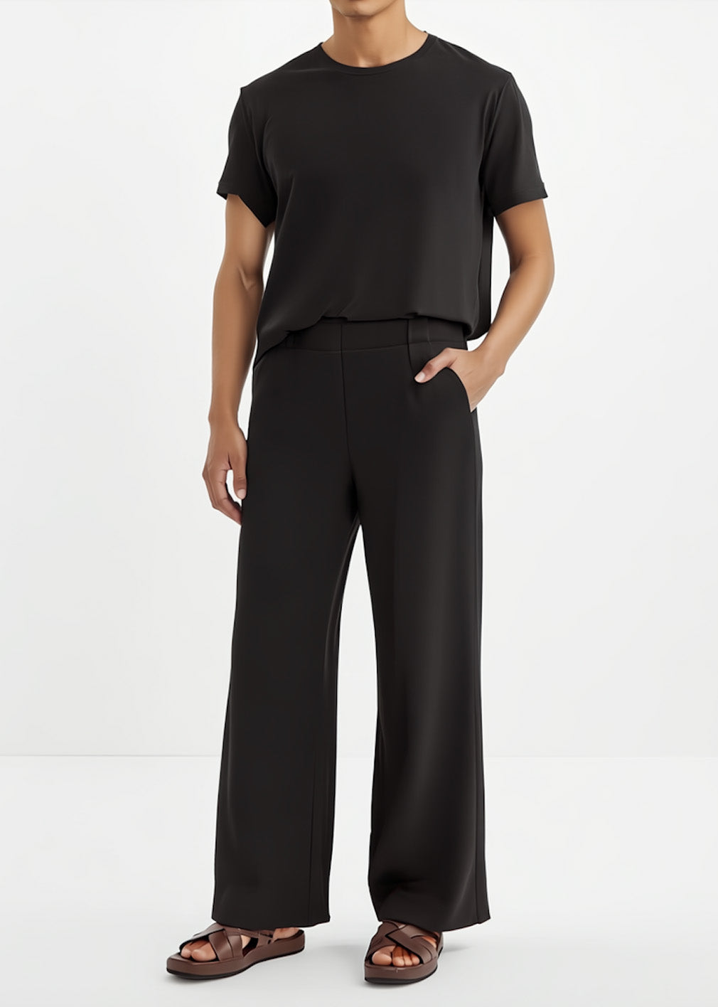 INTRECCIO - Men’s Nappa Leather Sandal (chocolate)