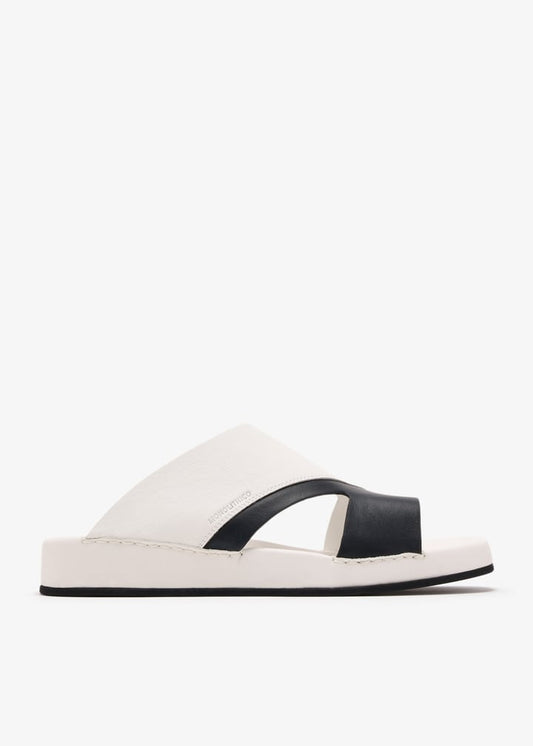 OBI - Men’s Calf Leather & Suede Sandal (white/black)