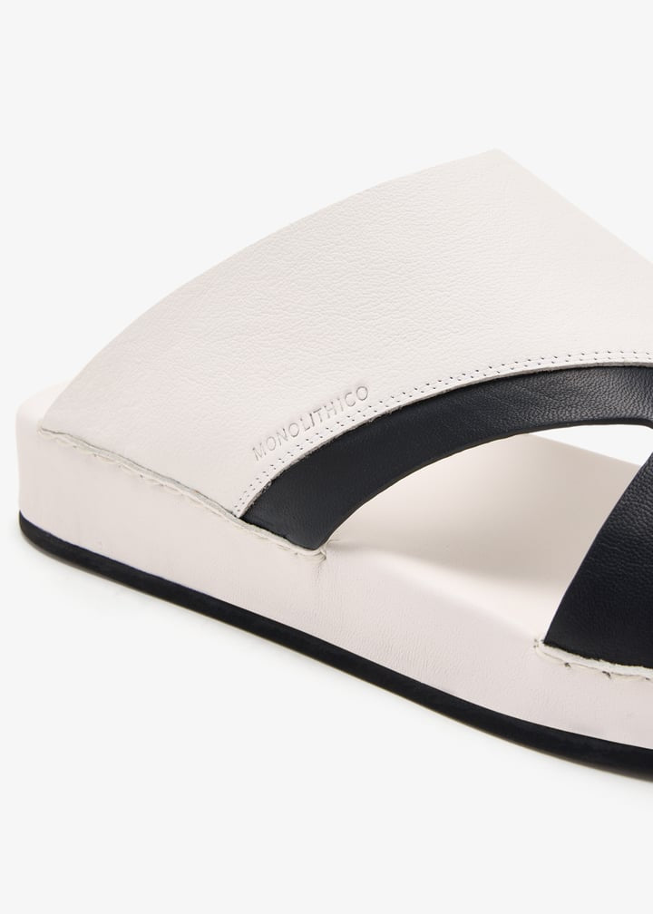 OBI - Men’s Calf Leather & Suede Sandal (white/black)