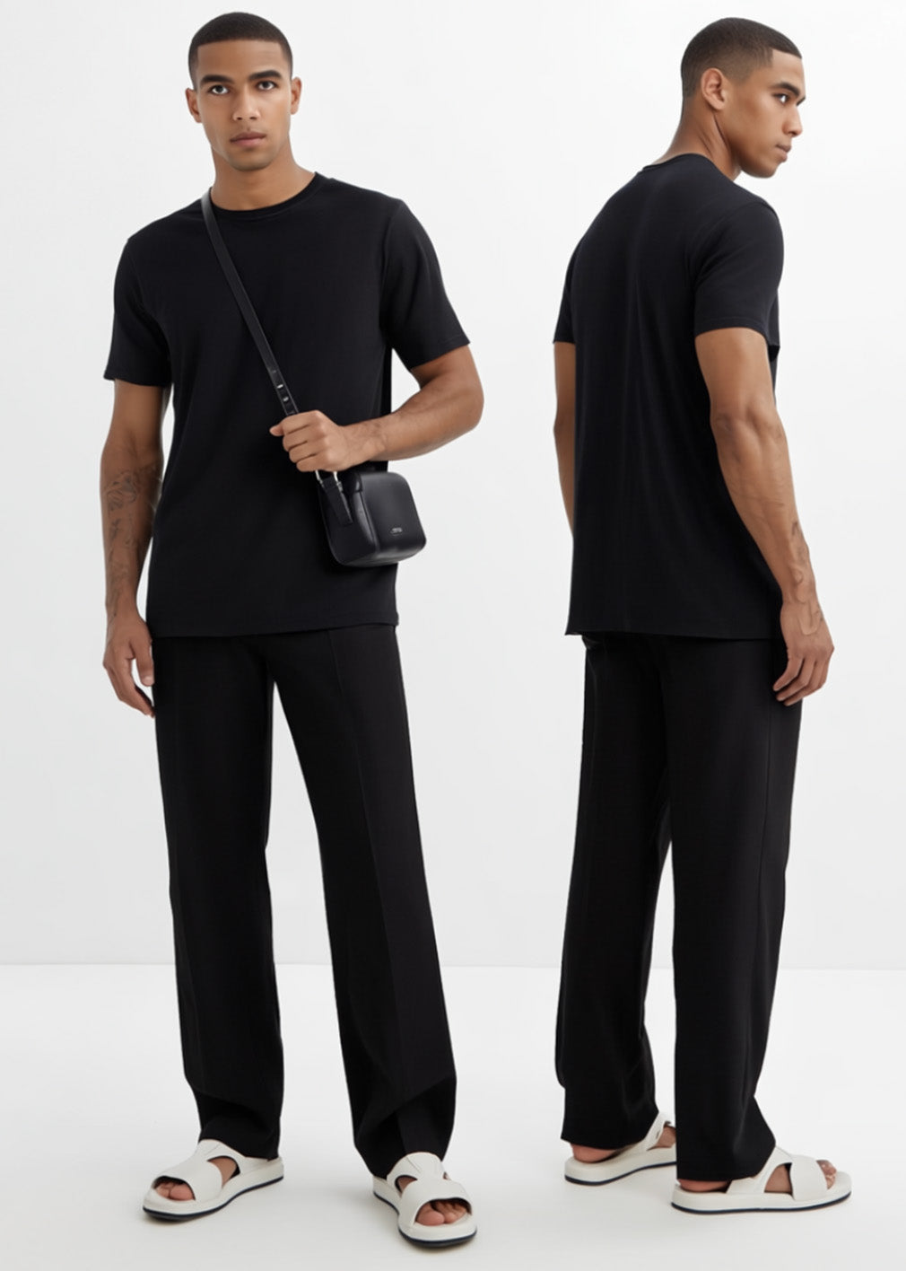 SQUALO - Men's Calf Leather Sandal      (white)