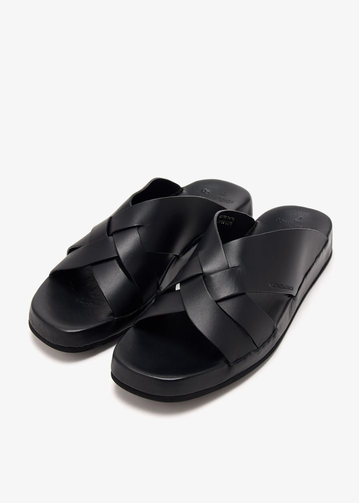 INTRECCIO - Men’s Nappa Leather Sandal (black)