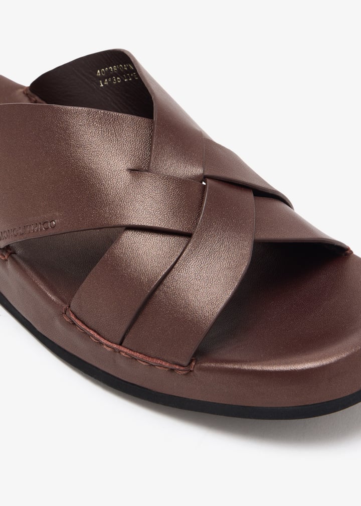 INTRECCIO - Men’s Nappa Leather Sandal (chocolate)