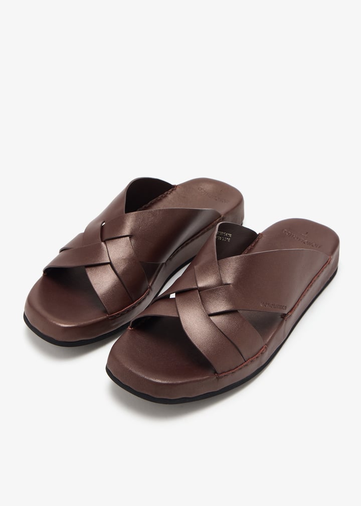 INTRECCIO - Men’s Nappa Leather Sandal (chocolate)
