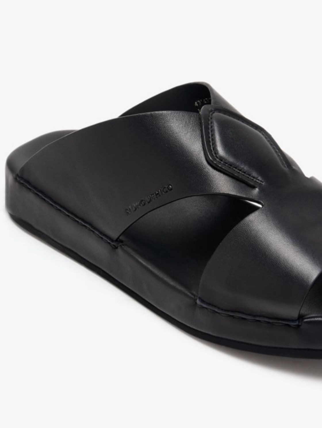 SQUALO -  Men's Calf Leather Sandal (Black)