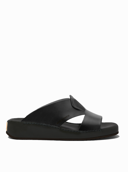 SQUALO -  Men's Calf Leather Sandal (Black)